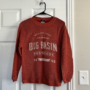 Big Basin Redwoods orange sweater